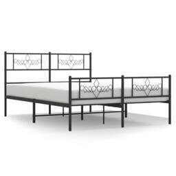 Berkfield Home Metal Bed Frame with Headboard & Footboard Black 160x200 cm - thumbnail 2