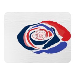 Benjamin Tate Design Red & Blue Rose Blanket in Natural - Size: 120 cm x 150 cm - thumbnail 1
