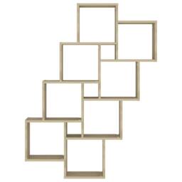 Berkfield Home Wall Cube Shelf Sonoma Oak 90x15x119 cm Engineered Wood in Brown - Size: 90 x 15 x 119 cm - thumbnail 4