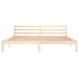 Berkfield Home Day Bed Solid Wood Pine 200x200 cm Super King in Brown - thumbnail 4