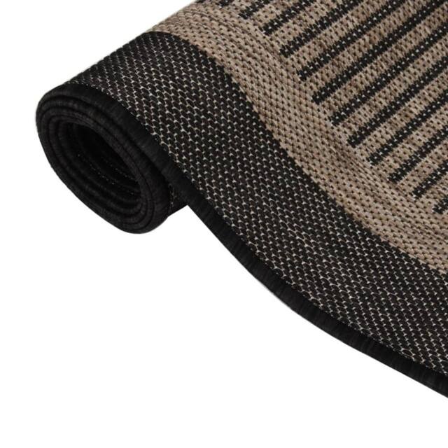 Berkfield Home Outdoor Flatweave Rug 100x200 cm Dark Brown - Size: Medium - image 1