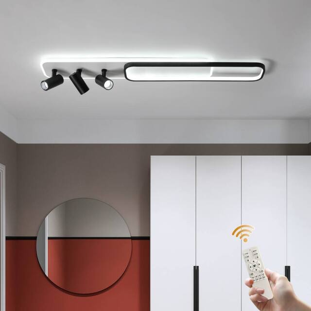 NIVOR Dimmable LED Ceiling Light 3-Light Track Spotlight Black Chandelier - image 1