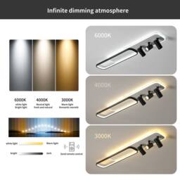 NIVOR Dimmable LED Ceiling Light 3-Light Track Spotlight Black Chandelier - thumbnail 4