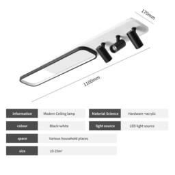 NIVOR Dimmable LED Ceiling Light 3-Light Track Spotlight Black Chandelier - thumbnail 2