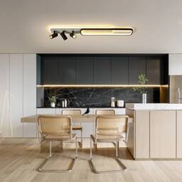 NIVOR Dimmable LED Ceiling Light 3-Light Track Spotlight Black Chandelier - thumbnail 5
