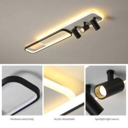 NIVOR Dimmable LED Ceiling Light 3-Light Track Spotlight Black Chandelier - thumbnail 9