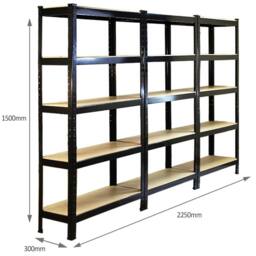 Monstershop Monster Racking T-Rax Heavy Duty Shelving Units, Black, 75cm W, 30cm in Black - thumbnail 3