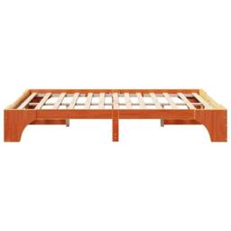 Berkfield Home Modern Bed Frame Wax brown Wood 160 x 200 cm Durable - thumbnail 6