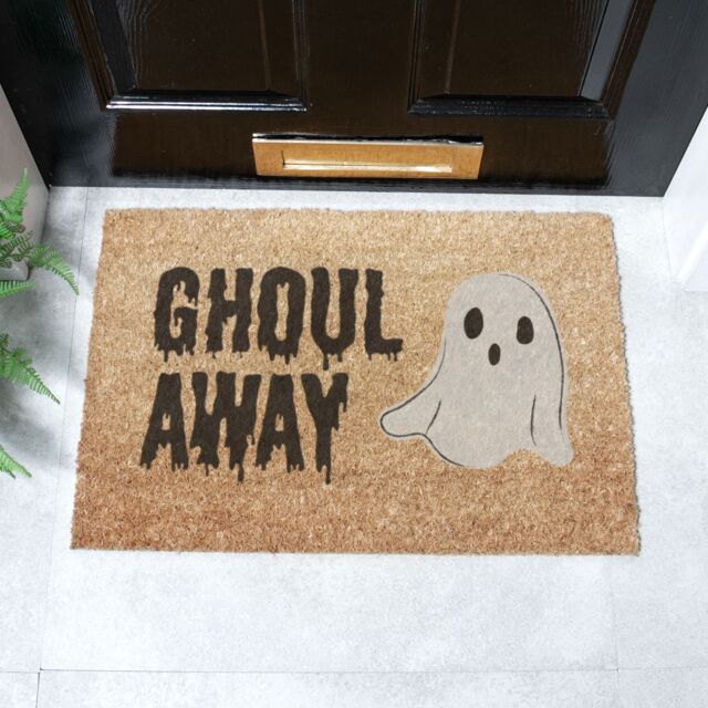 Artsy Mats Ghoul Away Coir Doormat (60 x 40cm) in Brown - Size: 40 x 60 cm - image 1