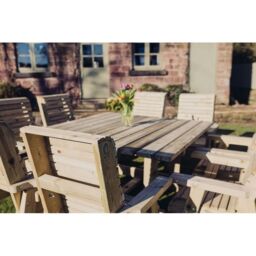 Churnet Valley Garden Furniture Ltd Ergo 8 Seater Square Table & Chairs Set - Minimal Assembly Required in Brown - thumbnail 3