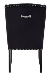 Orsina Buttoned Velvet Dining Chairs, Velvet Upholstered Chair with Wooden Legs, Accent Chair for Living Room in Black - thumbnail 5