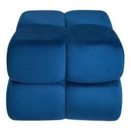Wyld and Coco Navy Velvet Square Pouffe 60 x 60 cm in Blue - thumbnail 3