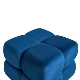Wyld and Coco Navy Velvet Square Pouffe 60 x 60 cm in Blue - thumbnail 5