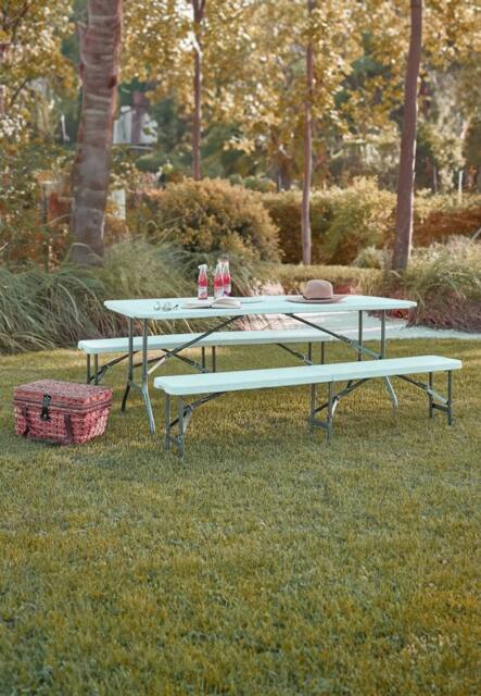 Neo Set Of Two Indoor Outdoor Garden Plastic Folding Benches in White