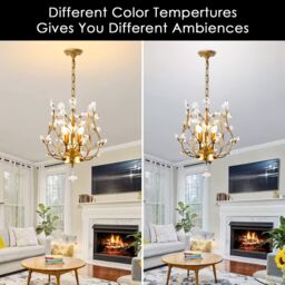 Garwarm 3-Light Golden K9 Crystal Chandelier for Hallway Living Room Bedroom in Gold - thumbnail 5