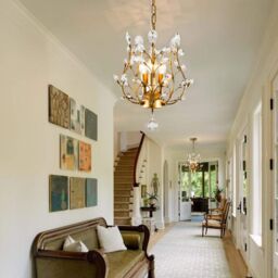 Garwarm 3-Light Golden K9 Crystal Chandelier for Hallway Living Room Bedroom in Gold - thumbnail 8