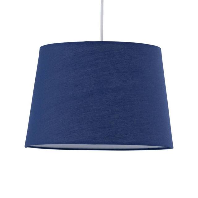 First Choice Lighting Navy Cotton 28cm Tapered Cylinder Pendant or Lamp Shade - image 1
