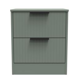 Ready Assembled 2 U Denver 2 Drawer Bedside Cabinet (Ready Assembled) in Pale Green - thumbnail 1
