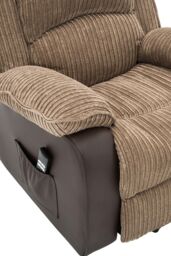 More4Homes Postana Dual Motor Electric Rise Recliner Jumbo Cord Fabric Chair in Brown - thumbnail 6