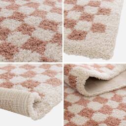 sweeek Old Pink & Cream Checkerboard Interior Rug - Size: 160 cm x 230 cm - thumbnail 2