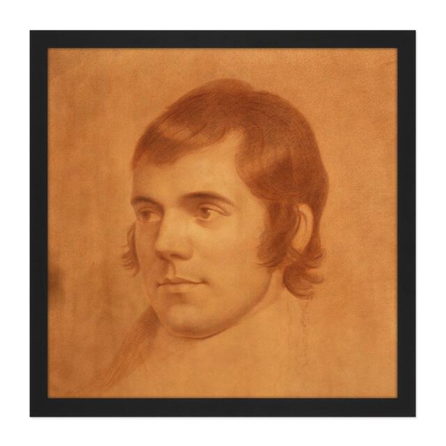 Wall Art Print Skirving Portrait Scottish Poet Robert Burns Drawing Square Framed Picture 16X16 Inch - image 1