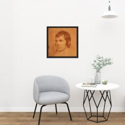 "Artery8 Wall Art Print Skirving Portrait Scottish Poet Robert Burns Drawing Square Framed Picture 16X16 Inch in Black - Size: W16"" x H16""" - thumbnail 2