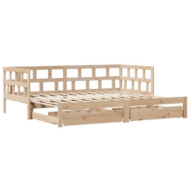 Berkfield Home Versatile Daybed with Trundle & Drawers without Mattress 80x200 cm in Light Tan - image 1