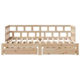 Berkfield Home Versatile Daybed with Trundle & Drawers without Mattress 80x200 cm in Light Tan - thumbnail 4