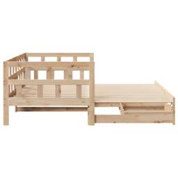 Berkfield Home Versatile Daybed with Trundle & Drawers without Mattress 80x200 cm in Light Tan - thumbnail 6