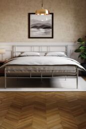 Home Discount Vida Designs Dorset Metal Single Double King Bed Frame Bedroom Furniture in Silver - thumbnail 2