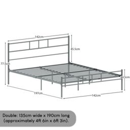 Home Discount Vida Designs Dorset Metal Single Double King Bed Frame Bedroom Furniture in Silver - thumbnail 3