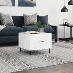 Berkfield Home Decorative Coffee Table High Gloss White 50x50x40 cm Engineered Wood - Size: 50 x 50 x 40 cm - thumbnail 2