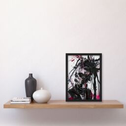 "Artery8 Cybergoth Woman Portrait Modern Cyberpunk Framed Art Print in Black - Size: W12"" x H16""" - thumbnail 4