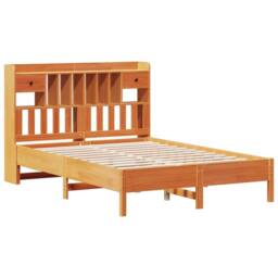 Berkfield Home Bookcase Bed without Mattress Wax Brown 160x200 cm Solid Wood Pine - thumbnail 3
