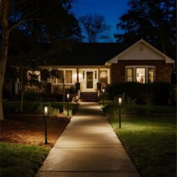 Bright Zeal 2 Pcs Solar Pathway Lights for Garden Outdoor Lighting in Black - thumbnail 2