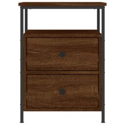 Berkfield Home Bedside Cabinet Brown Oak 44x45x60 cm Engineered Wood - Size: 44 x 45 x 60 cm - thumbnail 5
