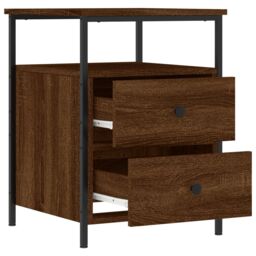 Berkfield Home Bedside Cabinet Brown Oak 44x45x60 cm Engineered Wood - Size: 44 x 45 x 60 cm - thumbnail 6