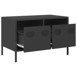 Berkfield Home TV Cabinet Black 68x39x43.5 cm Cold-rolled Steel - thumbnail 5