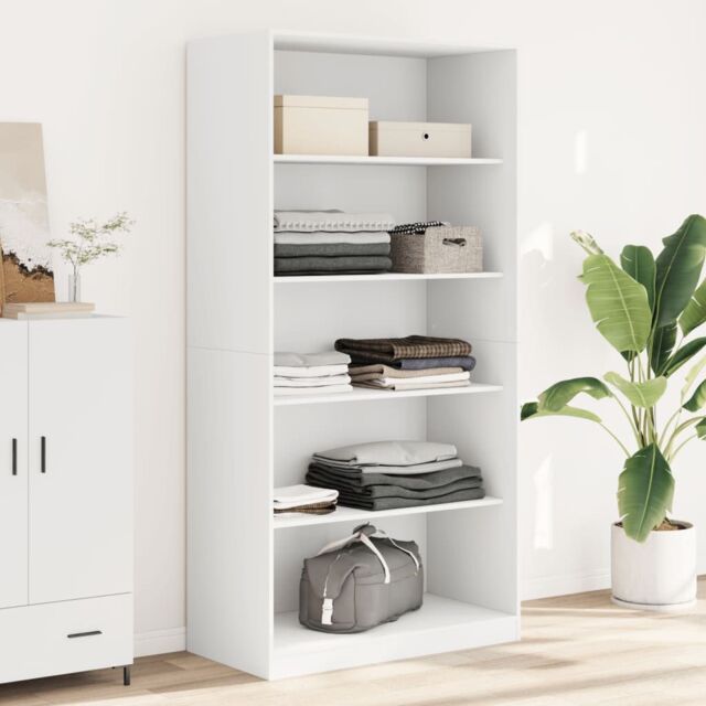 Berkfield Home Wardrobe White 100x50x200 cm Engineered Wood - Size: 100 x 50 x 200 cm - image 1