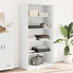 Berkfield Home Wardrobe White 100x50x200 cm Engineered Wood - Size: 100 x 50 x 200 cm - thumbnail 1