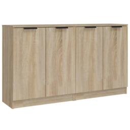 Berkfield Home Sideboards 2 pcs Sonoma Oak 60x30x70 cm Engineered Wood in Tan - Size: 60 x 30 x 70 cm - thumbnail 3