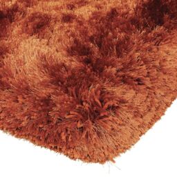 The Rug Shop UK Handmade Plain Shaggy Sparkle Luxurious Anti-Shed Area Rug in Orange - Size: 120 cm x 170 cm - thumbnail 2