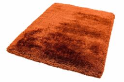 The Rug Shop UK Handmade Plain Shaggy Sparkle Luxurious Anti-Shed Area Rug in Orange - Size: 120 cm x 170 cm - thumbnail 3