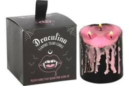 KDMD Small Pink Vampire Tears Pillar Candle in Black - thumbnail 2
