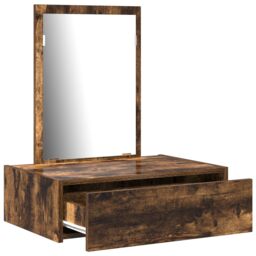 Berkfield Home Wall Mounted Dressing Table Smoked Oak 60x40x70 cm in Brown - Size: 60 x 40 x 70 cm - thumbnail 5