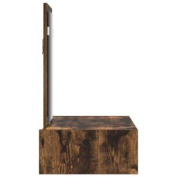 Berkfield Home Wall Mounted Dressing Table Smoked Oak 60x40x70 cm in Brown - Size: 60 x 40 x 70 cm - thumbnail 7