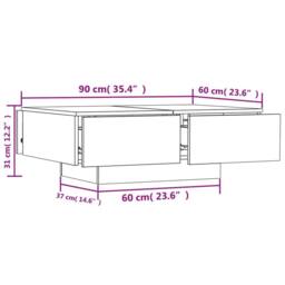 Berkfield Home Decorative Coffee Table Concrete Grey 90x60x31 cm Engineered Wood - Size: 90 x 60 x 31 cm - thumbnail 8