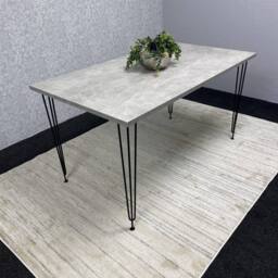 KOSY KOALA Modern Grey Rectangular Dining Table with Hairpin Legs - Compact Kitchen & Dining Room Table (L117) - thumbnail 9