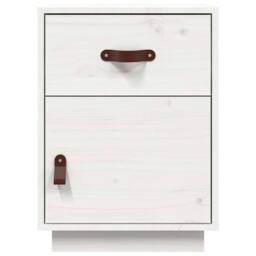 Berkfield Home Beautiful Bedside Cabinet White 40x34x55 cm Solid Wood Pine - Size: 40 x 34 x 55 cm - thumbnail 5