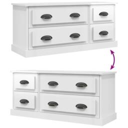 Berkfield Home TV Cabinet High Gloss White 100x35.5x45 cm Engineered Wood - thumbnail 8